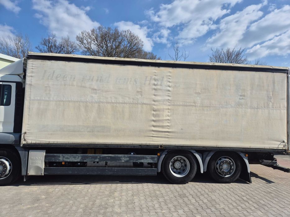 Zabudowa firanka 7,40X2,50X2,35 MAN MERCEDES SCANIA mocowanie wózka