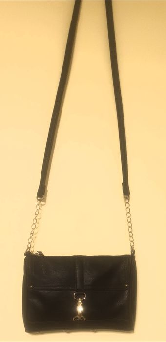 Torebka torba mała czarna F&F eko skóra łańcuszek