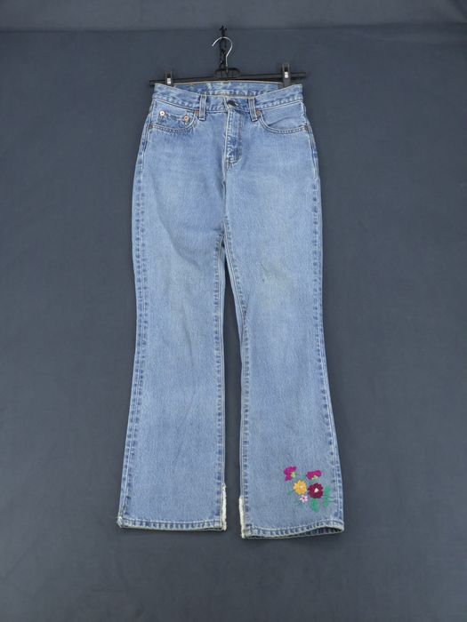 Vintage 90's Levi's 525 jeansy dzwony bootcut haft custom W27 L32