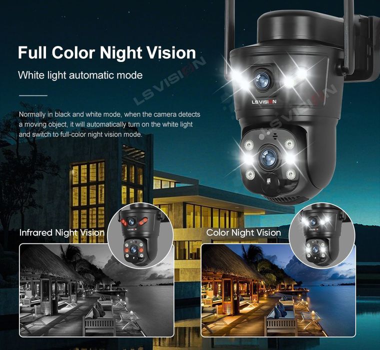 5 мп / 10 mp автономная WiFi / 4G камера с солнечной панелью LS VISION