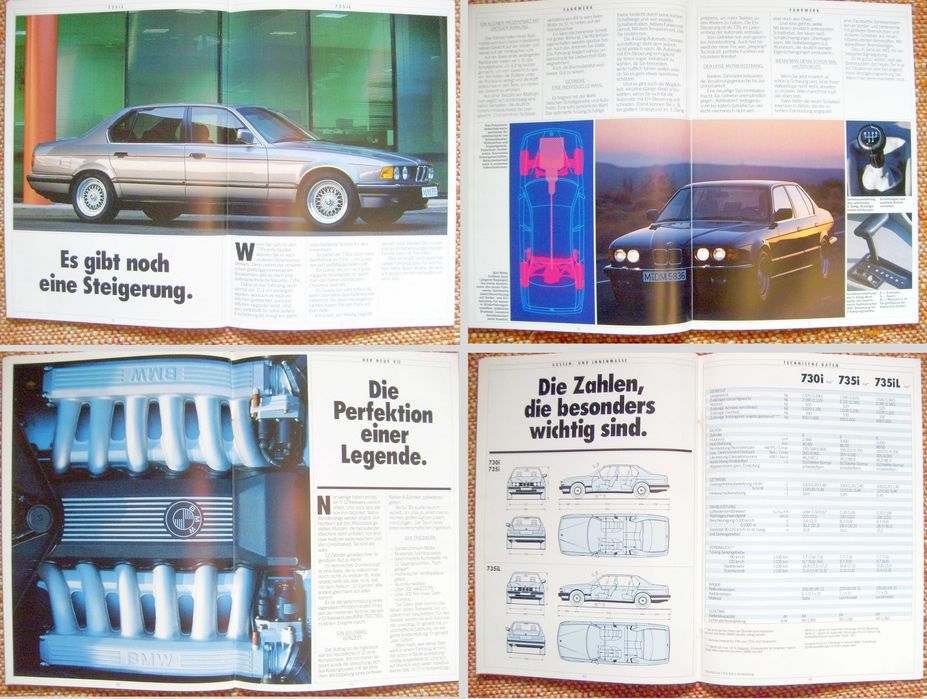 BMW 7 E32 - 730i 735i 735iL * prospekt 48 str. PIERWSZE WYDANIE 1986 !