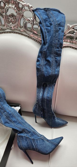 Diesel luksusowe muszkieterki kozaki  dzins roz 41