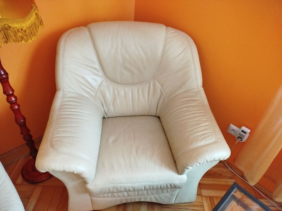 Komplet wypoczynkowy skórzany