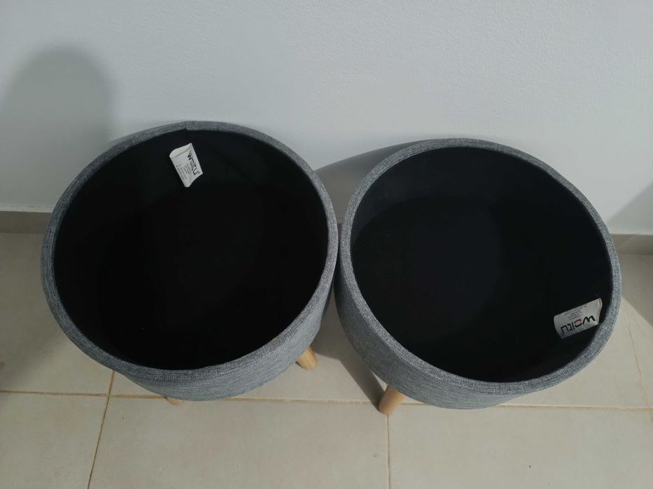 Vendo baú cinza novo em perfeitas condições de uso.