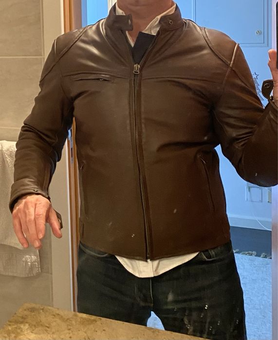Casaco de Pele Motard com protecção Tamanho M