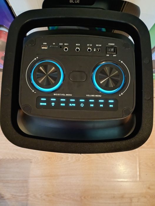 Блютуз караоке акустика Gedi-58(SD,USB,FM) пультДУ, 2микрофона