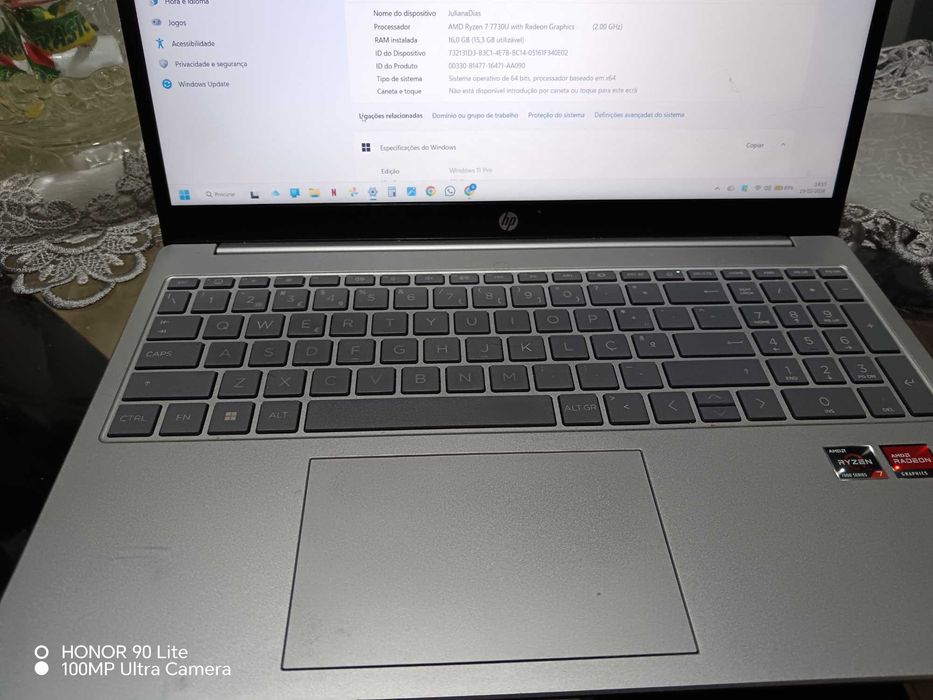 Notebook HP com 16 gb ram