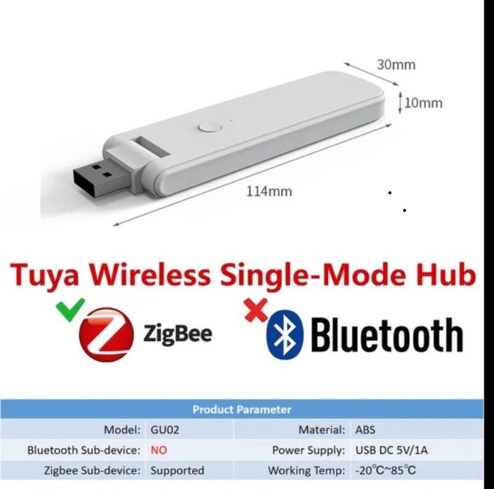MOES WiFi & Zigbee & Bluetooth шлюз (hub) USB Tuya - розумний дім