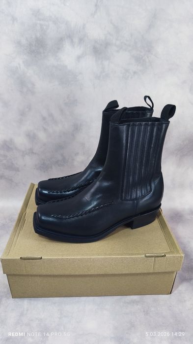 czarne skórzane sztyblety marki Hereu, model Agulla w rozmiarze 44