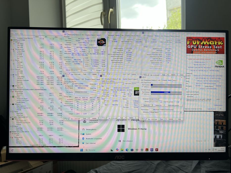 Komputer gamingowy / RTX 3070 Ti / 7 5700X / 32GB RAM / 512GB SSD