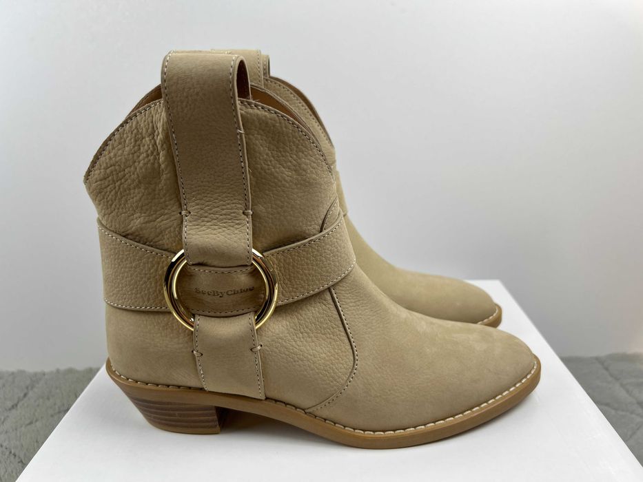 Buty damskie skórzane botki kowboki See By Chloe 38