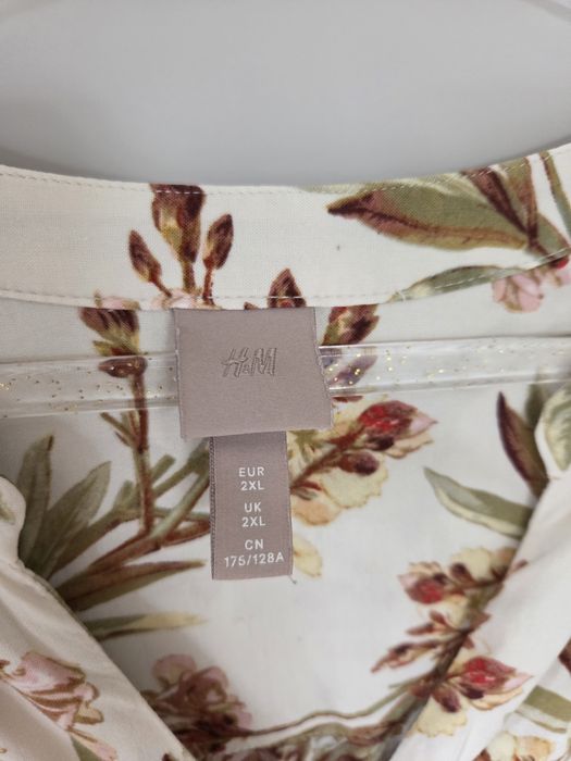 Sukienka z długim rękawem w kwiaty H&M 2XL
