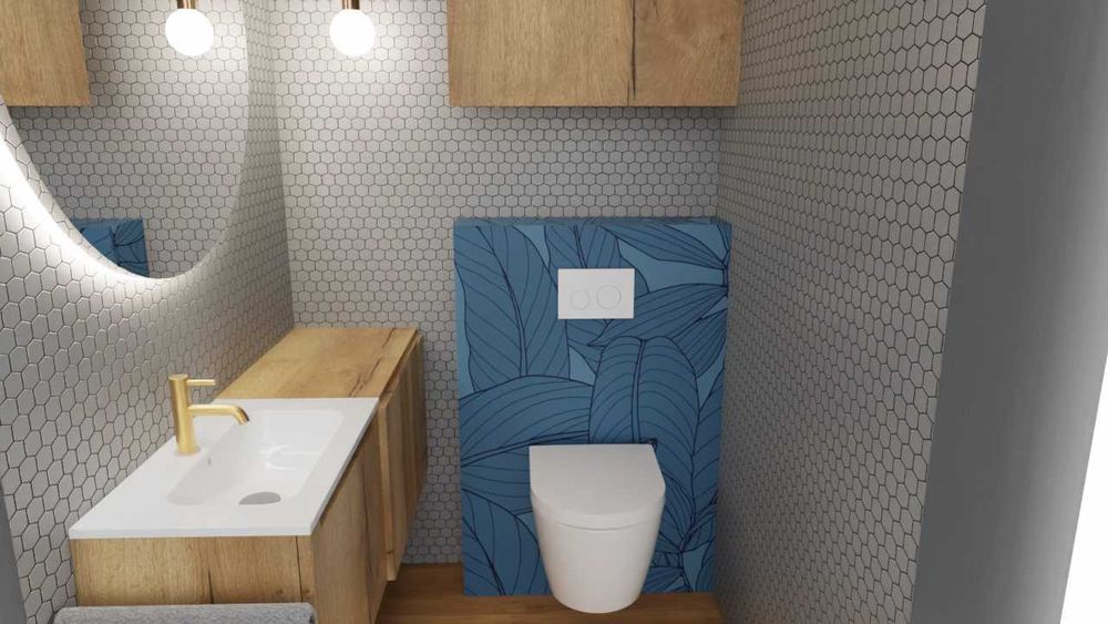 Szkło hartowane obudowa Geberit rozwiązanie bez fugowe dowolna grafika