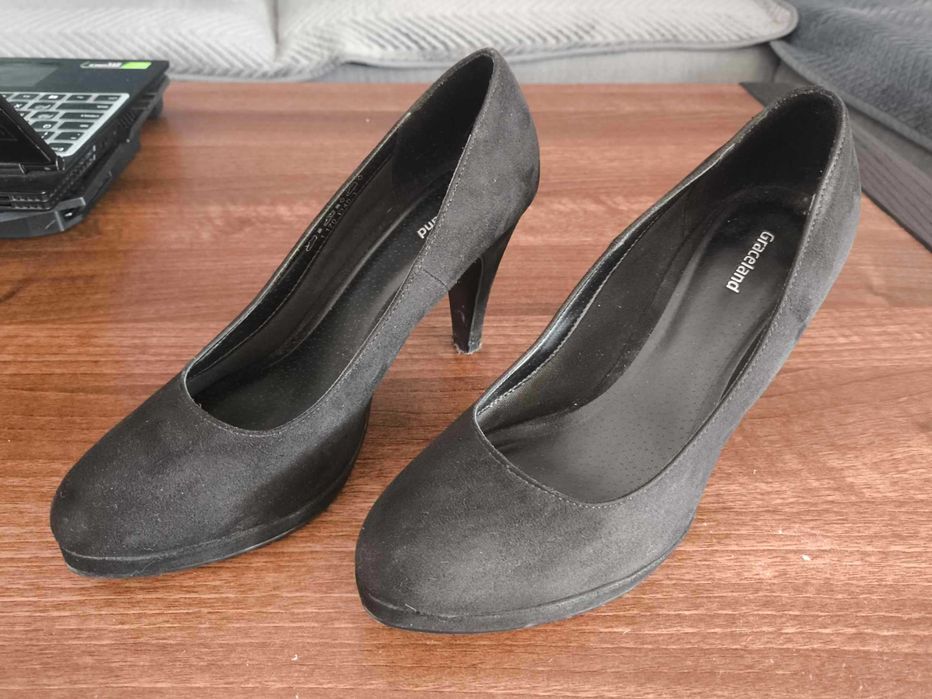 Czarne damskie eleganckie buty na obcasie GRACELAND - skóra eco roz 39