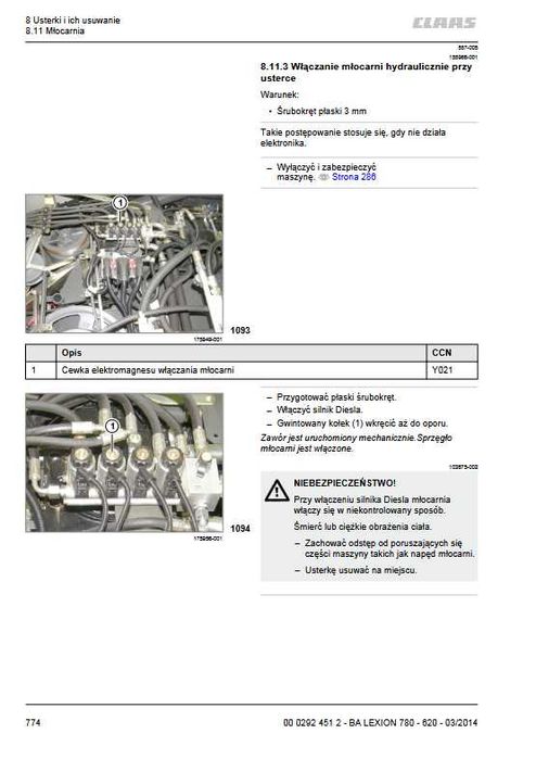Instrukcja obsługi Claas LEXION 780 - 620