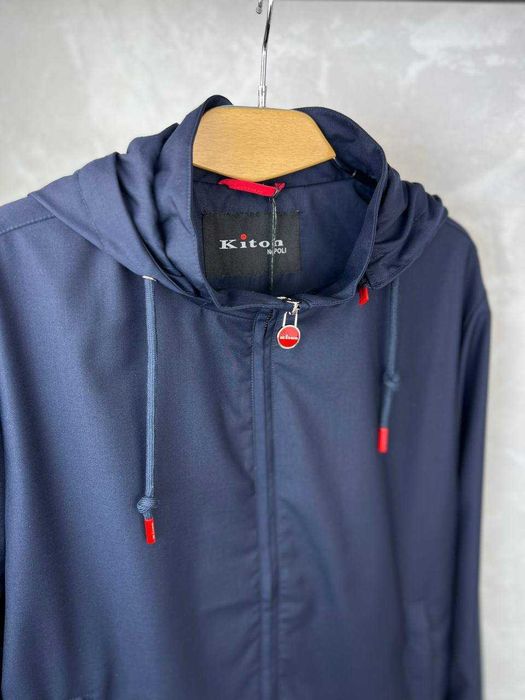 Мужская демисезонная куртка Kiton синяя ветровка Китон v095