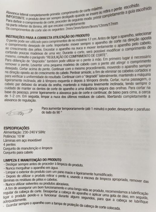 Máquina Barbear Italiana