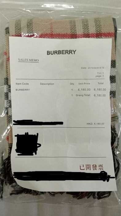 Burberry Cachecol Reversível NOVO