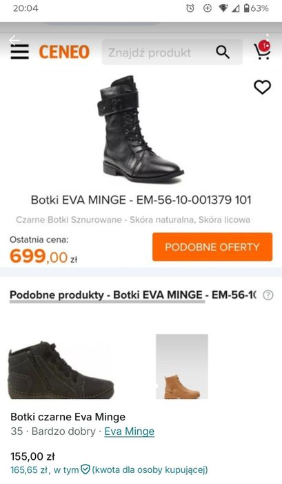 Botki czarne Eva Minge
