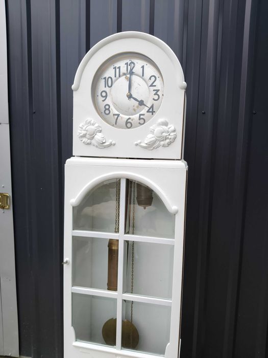 Zegar ludwik stojący biały po renowacji