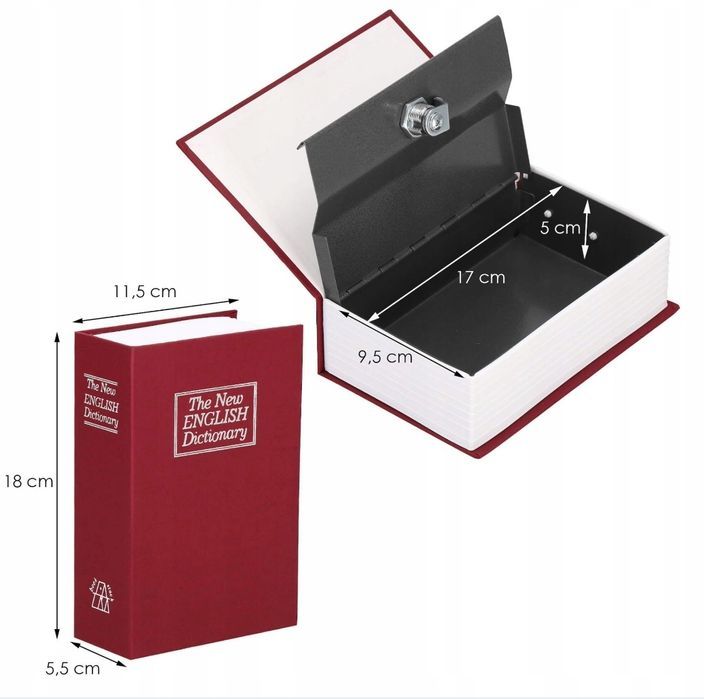 Nowa bordowa kasetka na pieniądze sejf skrytka