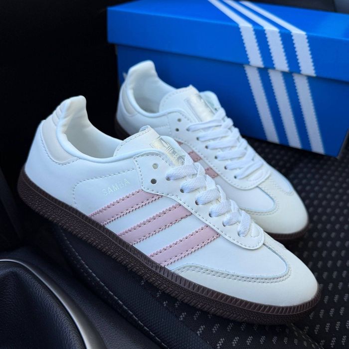НОВИНКА! Adidas Samba White Pink 36 37 38 39 40 41 адідас самба білі рожеві чорні