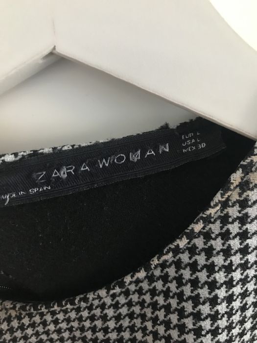Bluzka w pepitkę ZARA WOMAN rozmiar L z baskinką + gratis