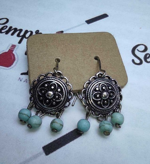 Brincos Azuis Claros - Estilo Boho - NOVOS