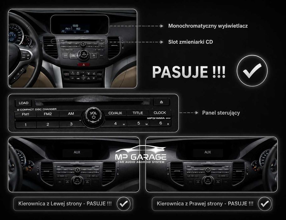 Honda Accord 8 Radio Nawigacja Android_13 12.3" Qualcomm CarPlay AndroidAuto Qled Montaż Gwarancja!!!