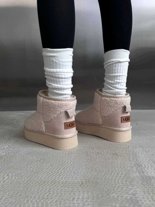 Уггі UGG Ultra Mini Platform Teddy Sand premium угги