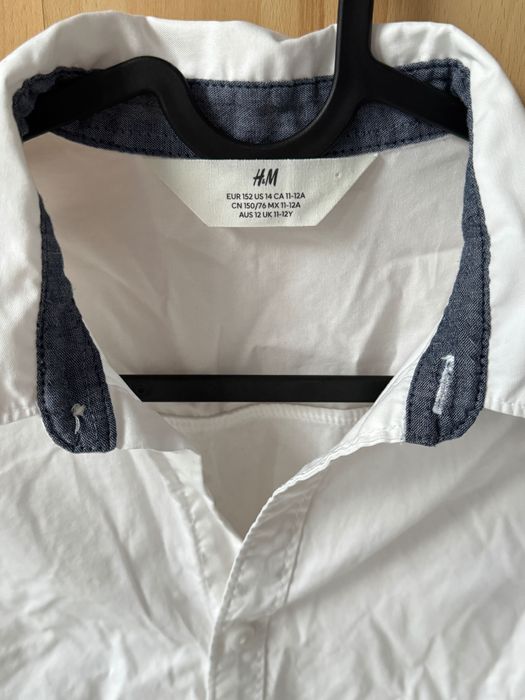 Biała koszula bawełniana H&M r. 152 (11–12 lat) – bardzo dobry stan
