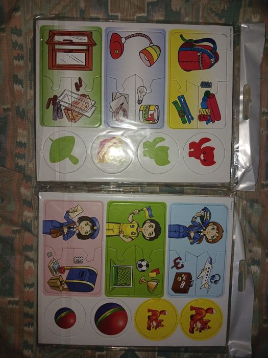 Дитяча розвивальна гра. Професії, фрукти та овочі, що з чого зроблено.