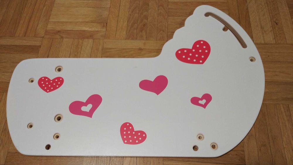 Drewniany wózek dla lalek Ecotoys w serduszka