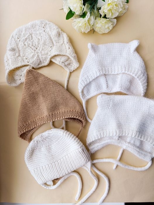 Шапочка  чепчик  для новонароджених шапка на виписку