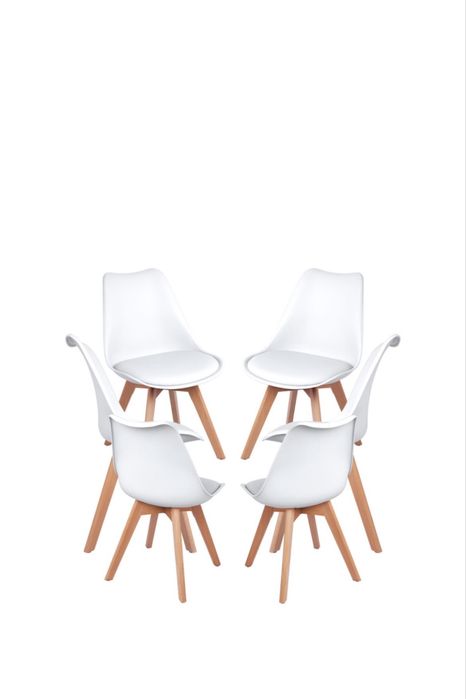 Conjunto mesa e 6 cadeiras brancas
