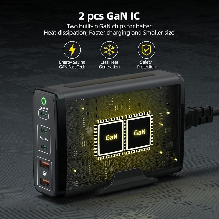 Зарядний пристрій HUNDA 245 Вт USB C GaN