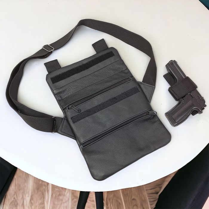 ШКІРЯНА тактична сумка з кобурою, чоловічий месенджер, барсетка