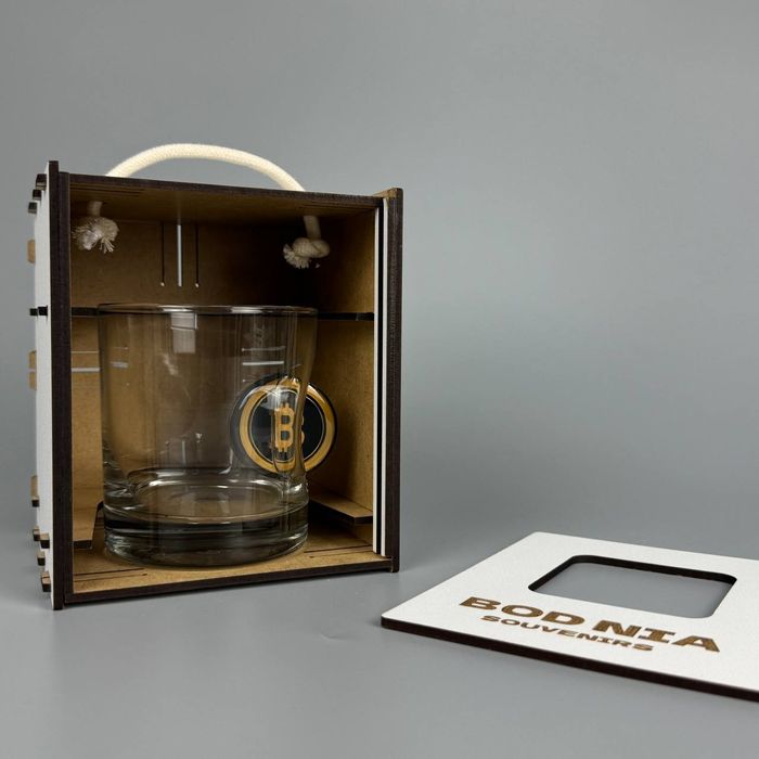 Склянка BITCOIN 320 мл | Подарунок для криптоентузіаста | Міцне скло