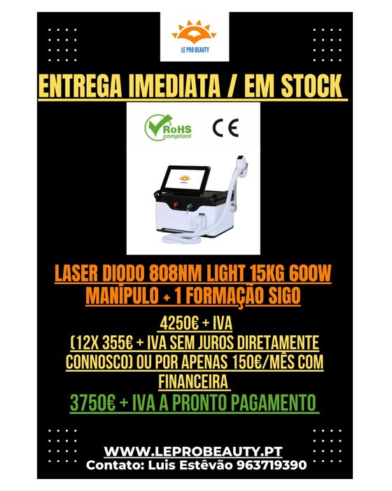 Laser diodo 808nm 15 kg+ 2 anos garantia + Curso DGERT