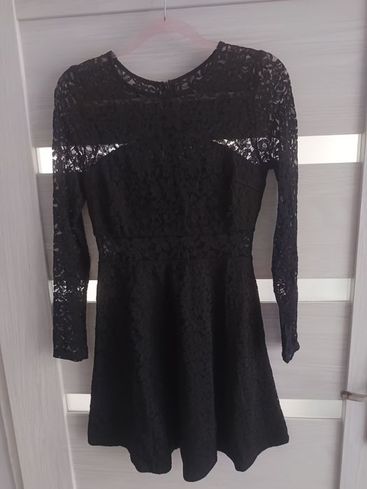 Koronkowa sukienka damska h&M koronka mała czarna hit viral style new hot Basic must have