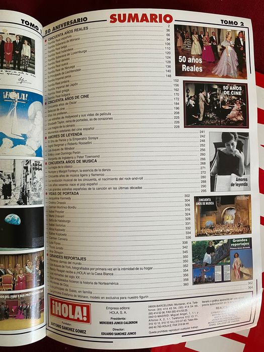 50 Aniversário da revista Hola 1944/1994 Tomos 1 e 2