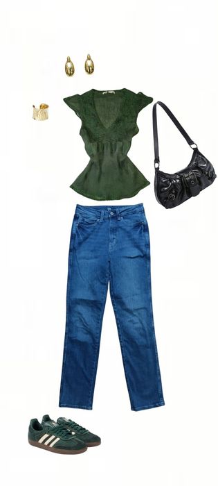 Jeansy straight C&A 34 basic