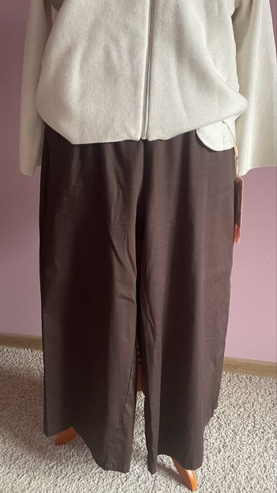 Spodnie Kuloty czekoladowe bawełna wiosna/ kato 40/42/44/46