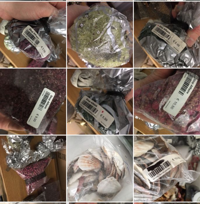 Lote Artigos decorativos conchas pedras petalas areia etc (decoração)