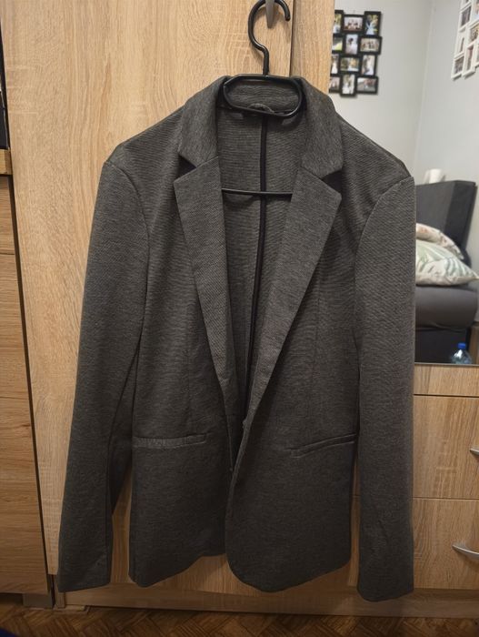 Męska szara marynarka slim fit Sinsay rozmiar S