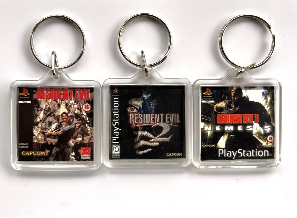 Zestaw 3 breloków Resident Evil 1,2,3 - mini okładki gier PSX