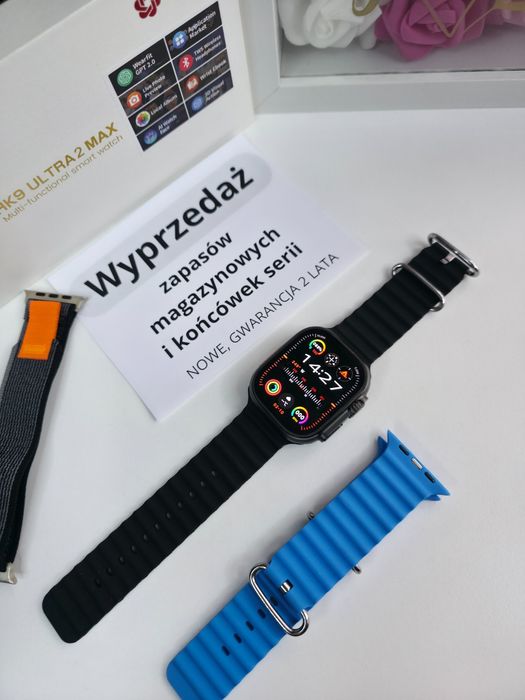 Smartwatch HK Ultra Max – AMOLED 2,12", połączenia Bluetooth, nowy