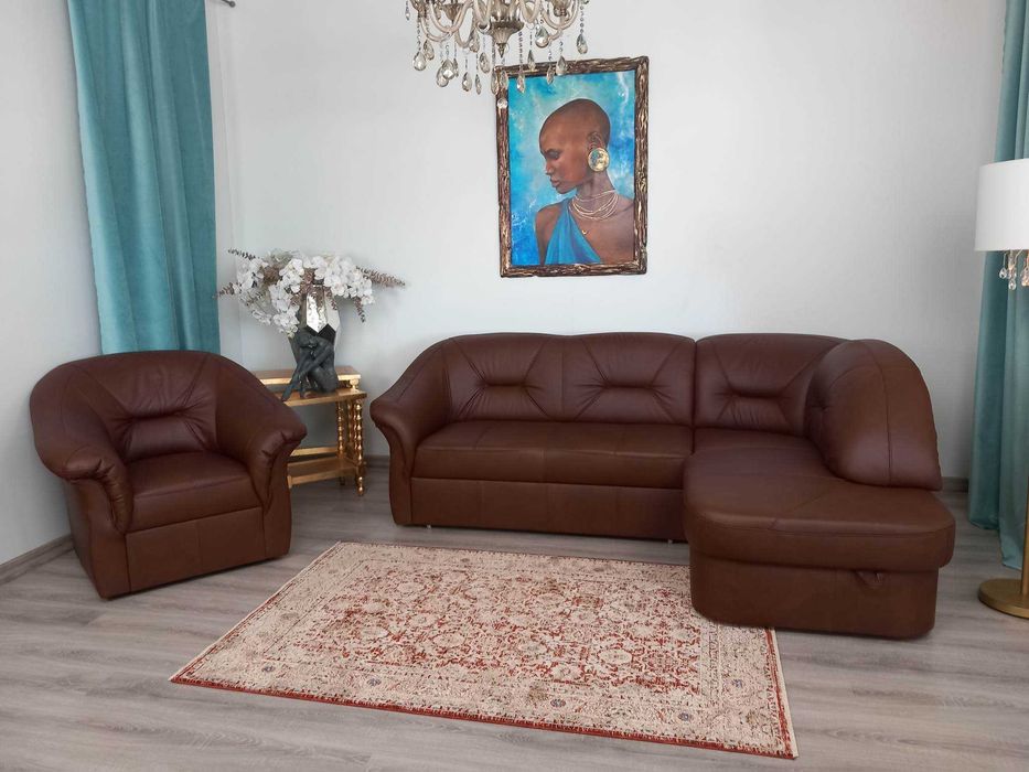 Letnia promocja Narożnik sofa narożna FRESH  naturalna skóra PRODUCENT