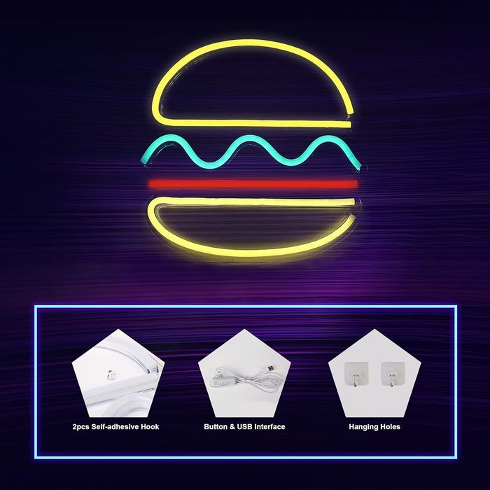Neon logo hamburguer