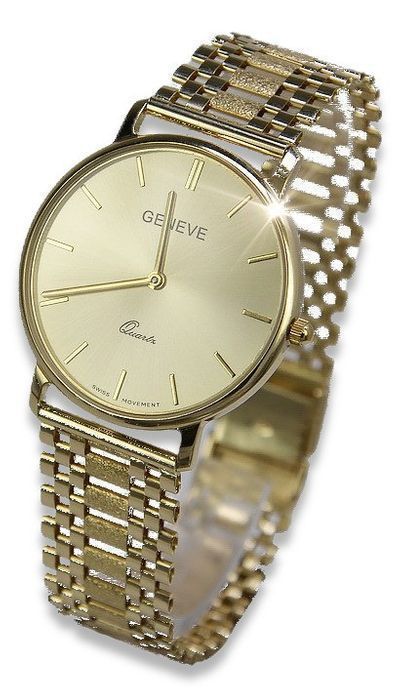 Złoty zegarek 14k 585 z bransoletą męski Geneve W mw004y&mwb001y